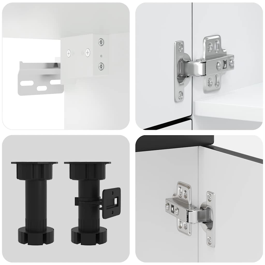 Set Mobili Da Cucina 7 Pz Kalmar Neri Legno Multistrato