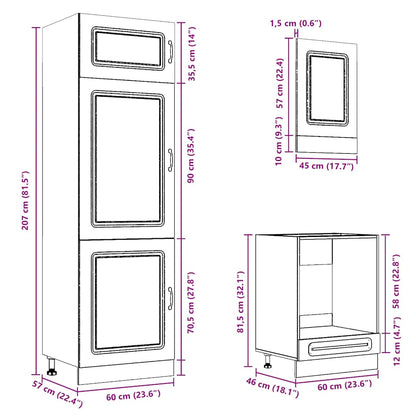 Set Mobili Da Cucina 7 Pz Kalmar Neri Legno Multistrato