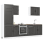 Set Mobili Da Cucina 7 Pz Kalmar Neri Legno Multistrato
