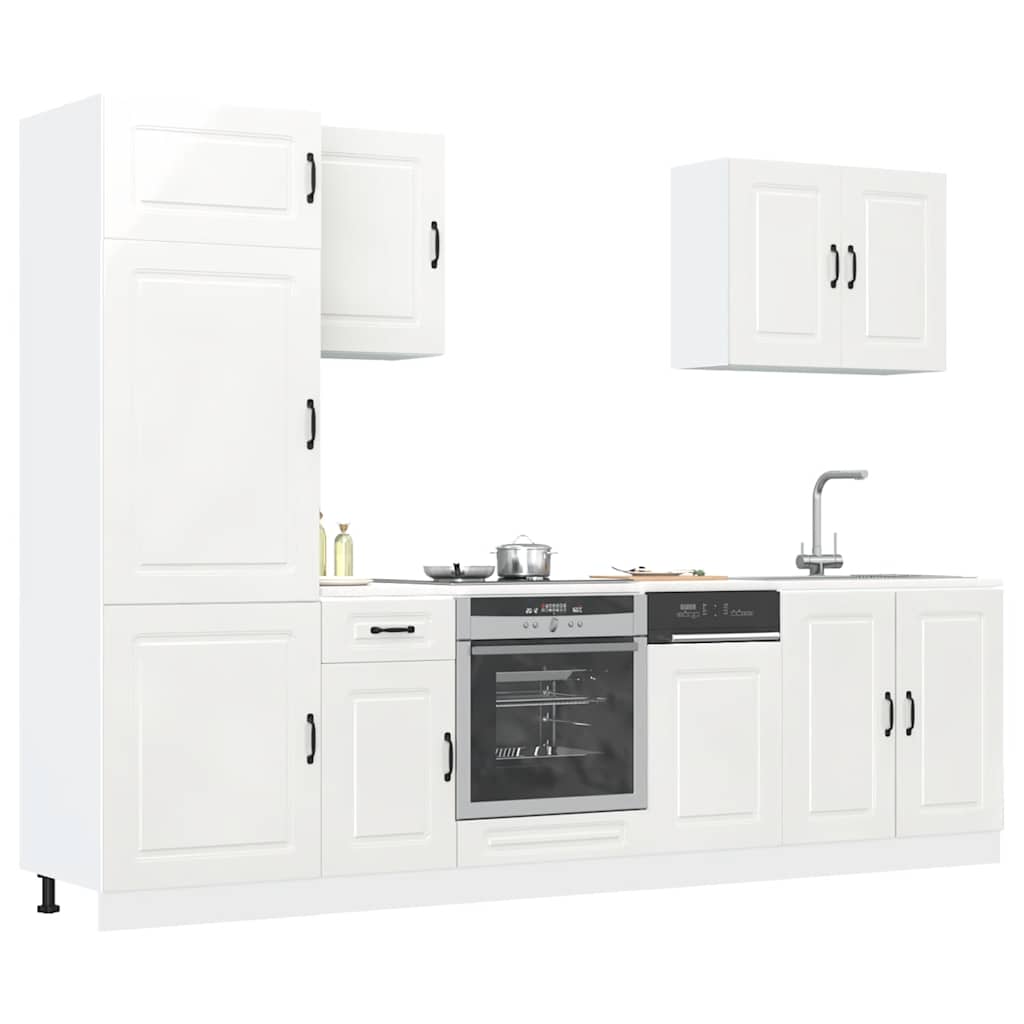 Set Mobili Da Cucina 7 Pz Kalmar Neri Legno Multistrato