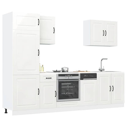 Set Mobili Da Cucina 7 Pz Kalmar Neri Legno Multistrato