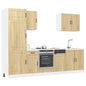 Set Mobili Da Cucina 7 Pz Kalmar Neri Legno Multistrato
