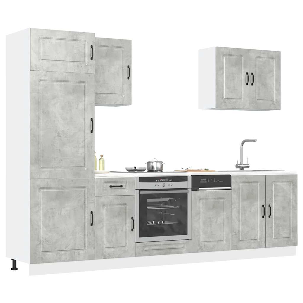 Set Mobili Da Cucina 7 Pz Kalmar Neri Legno Multistrato