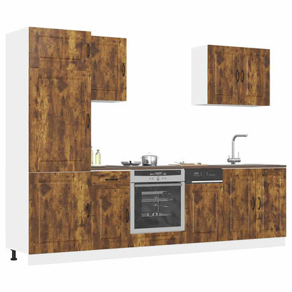 Set Mobili Da Cucina 7 Pz Kalmar Neri Legno Multistrato