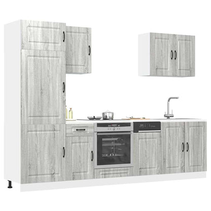 Set Mobili Da Cucina 7 Pz Kalmar Neri Legno Multistrato