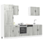 Set Mobili Da Cucina 7 Pz Kalmar Neri Legno Multistrato
