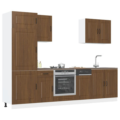 Set Mobili Da Cucina 7 Pz Kalmar Neri Legno Multistrato