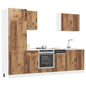 Set Mobili Da Cucina 7 Pz Kalmar Neri Legno Multistrato