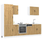 Set Mobili Da Cucina 7 Pz Kalmar Neri Legno Multistrato