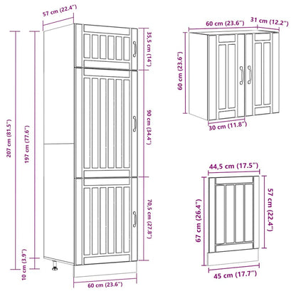 Set Mobili Da Cucina 8 Pz Kalmar In Truciolato