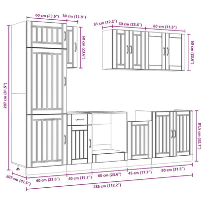 Set Mobili Da Cucina 8 Pz Kalmar In Truciolato