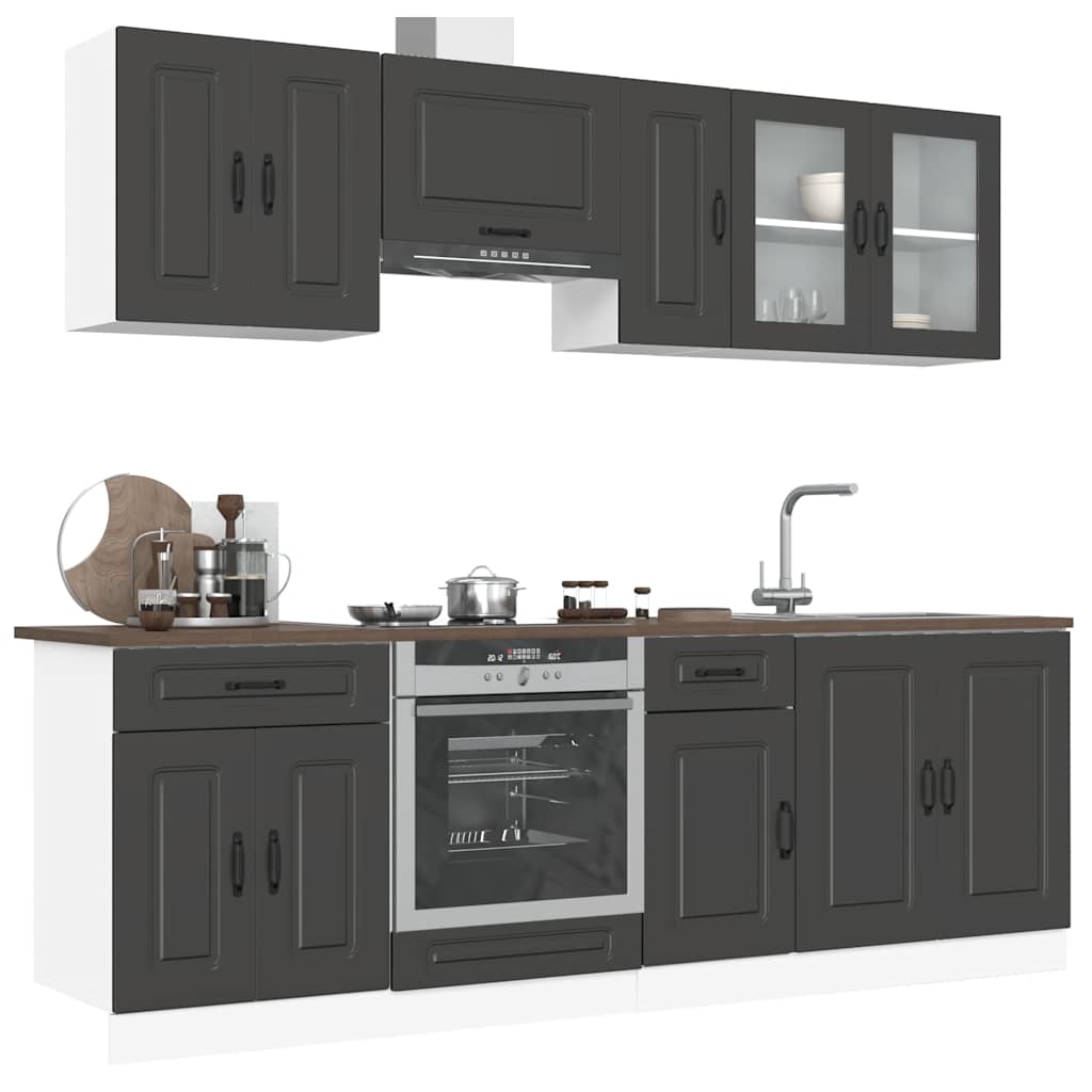 Set Mobili Da Cucina 8 Pz Kalmar Legno Vecchio In Truciolato
