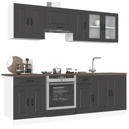 Set Mobili Da Cucina 8 Pz Kalmar Legno Vecchio In Truciolato