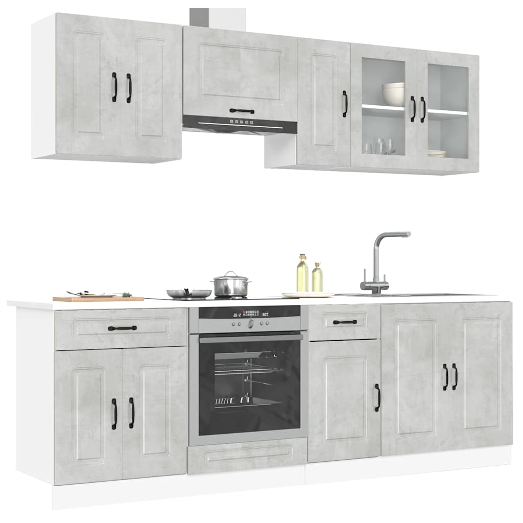 Set Mobili Da Cucina 8 Pz Kalmar Legno Vecchio In Truciolato