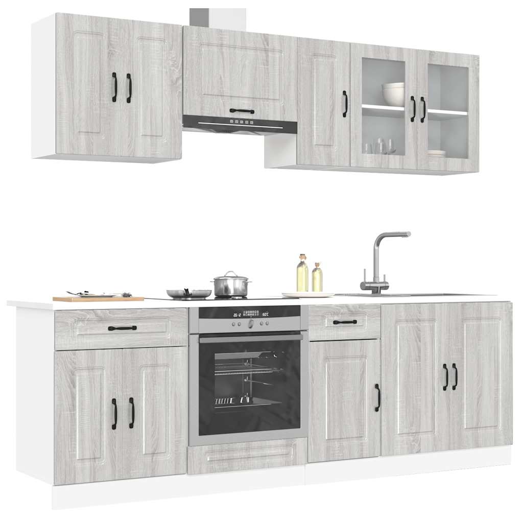Set Mobili Da Cucina 8 Pz Kalmar Legno Vecchio In Truciolato