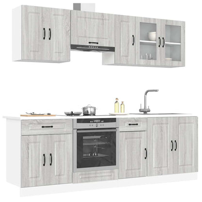 Set Mobili Da Cucina 8 Pz Kalmar Legno Vecchio In Truciolato