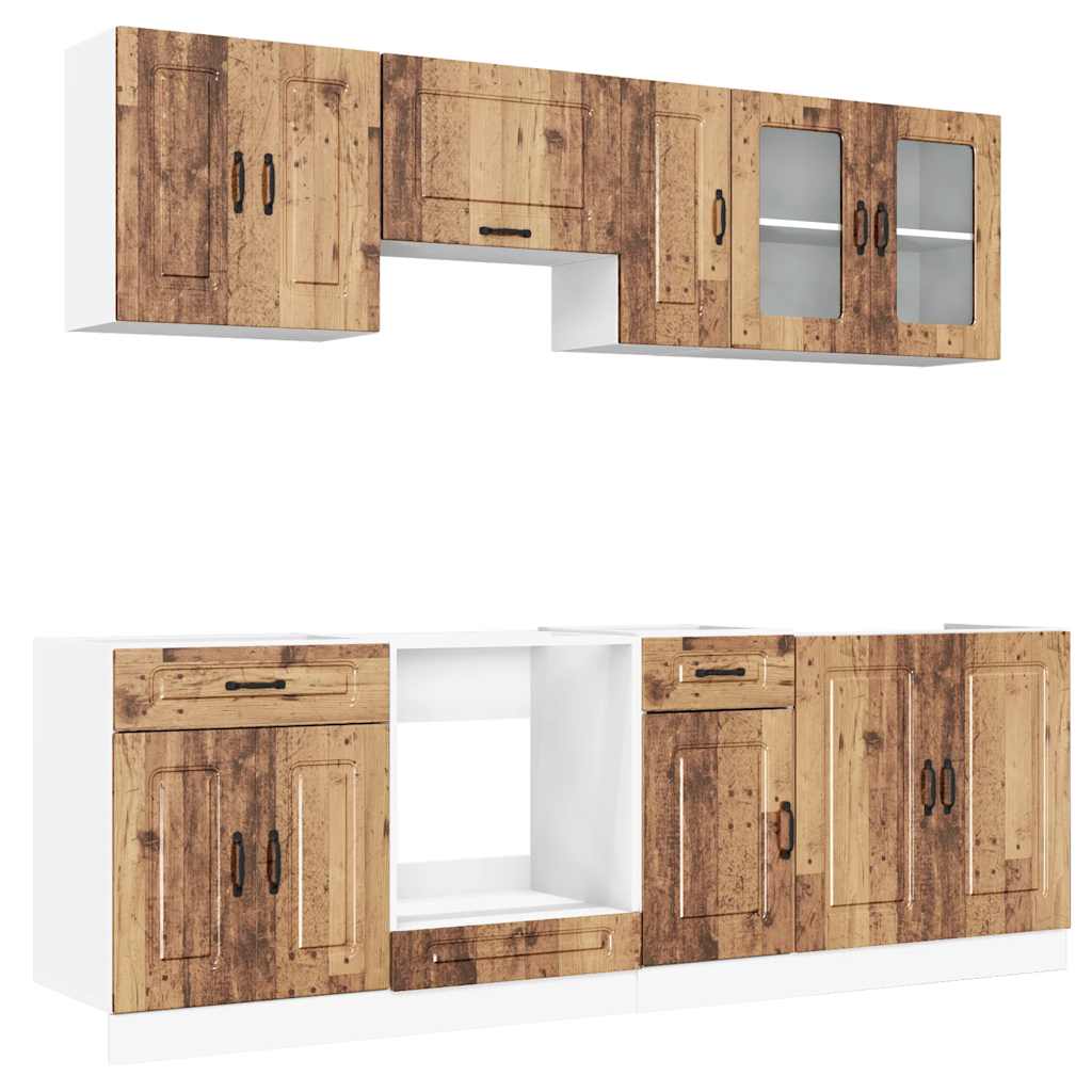 Set Mobili Da Cucina 8 Pz Kalmar Legno Vecchio In Truciolato