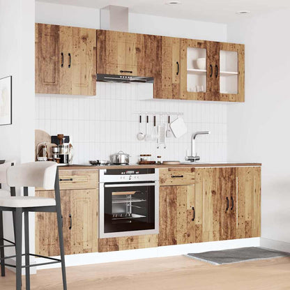Set Mobili Da Cucina 8 Pz Kalmar Legno Vecchio In Truciolato