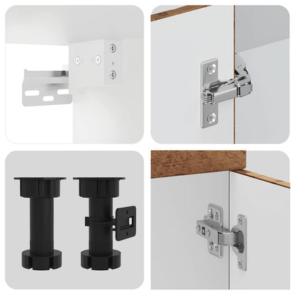 Set Mobili Da Cucina 8 Pz Kalmar Legno Vecchio In Truciolato