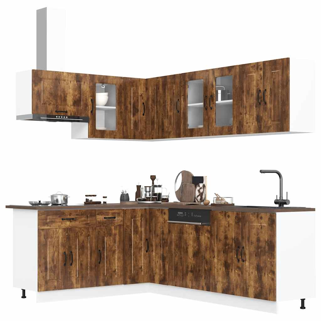 Set Mobili Da Cucina 11 Pz Kalmar Legno Vecchio In Truciolato