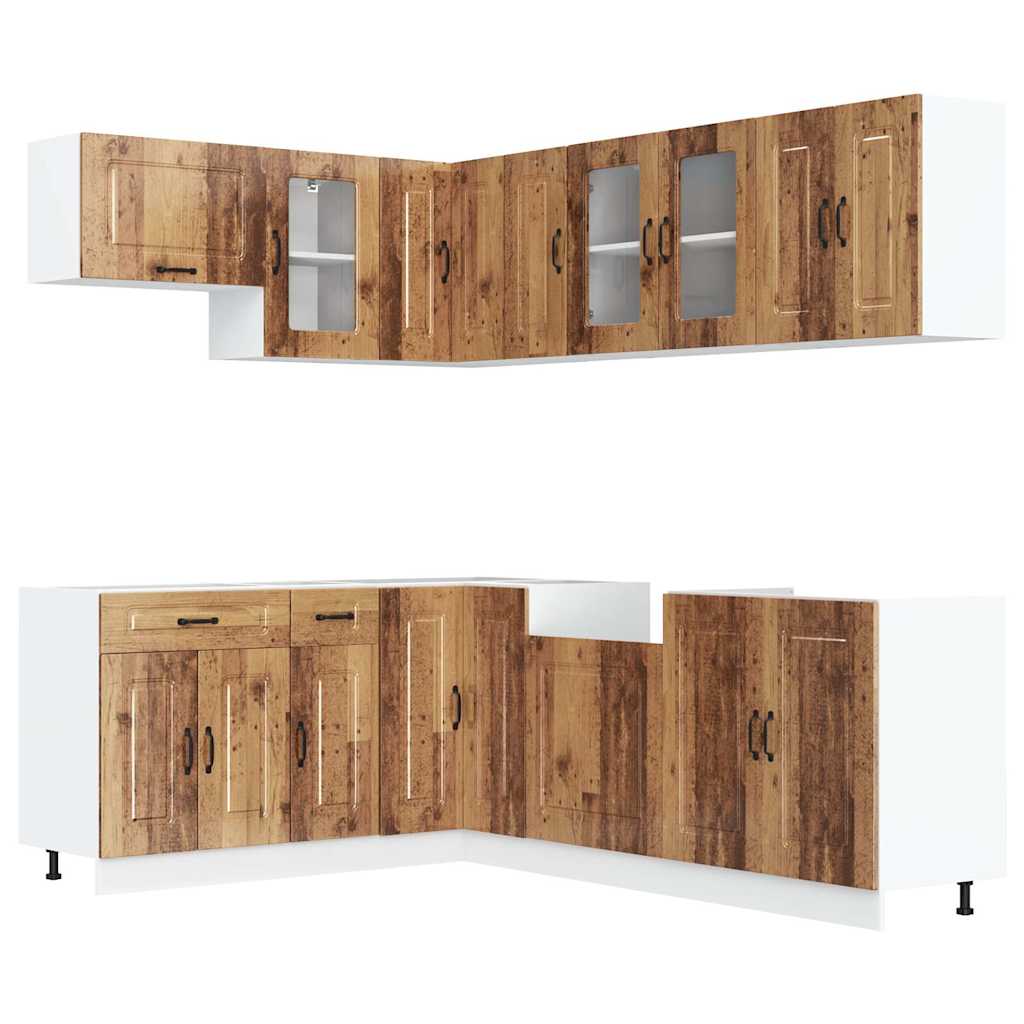 Set Mobili Da Cucina 11 Pz Kalmar Legno Vecchio In Truciolato