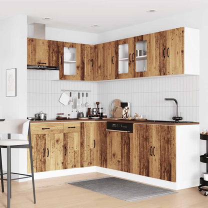 Set Mobili Da Cucina 11 Pz Kalmar Legno Vecchio In Truciolato