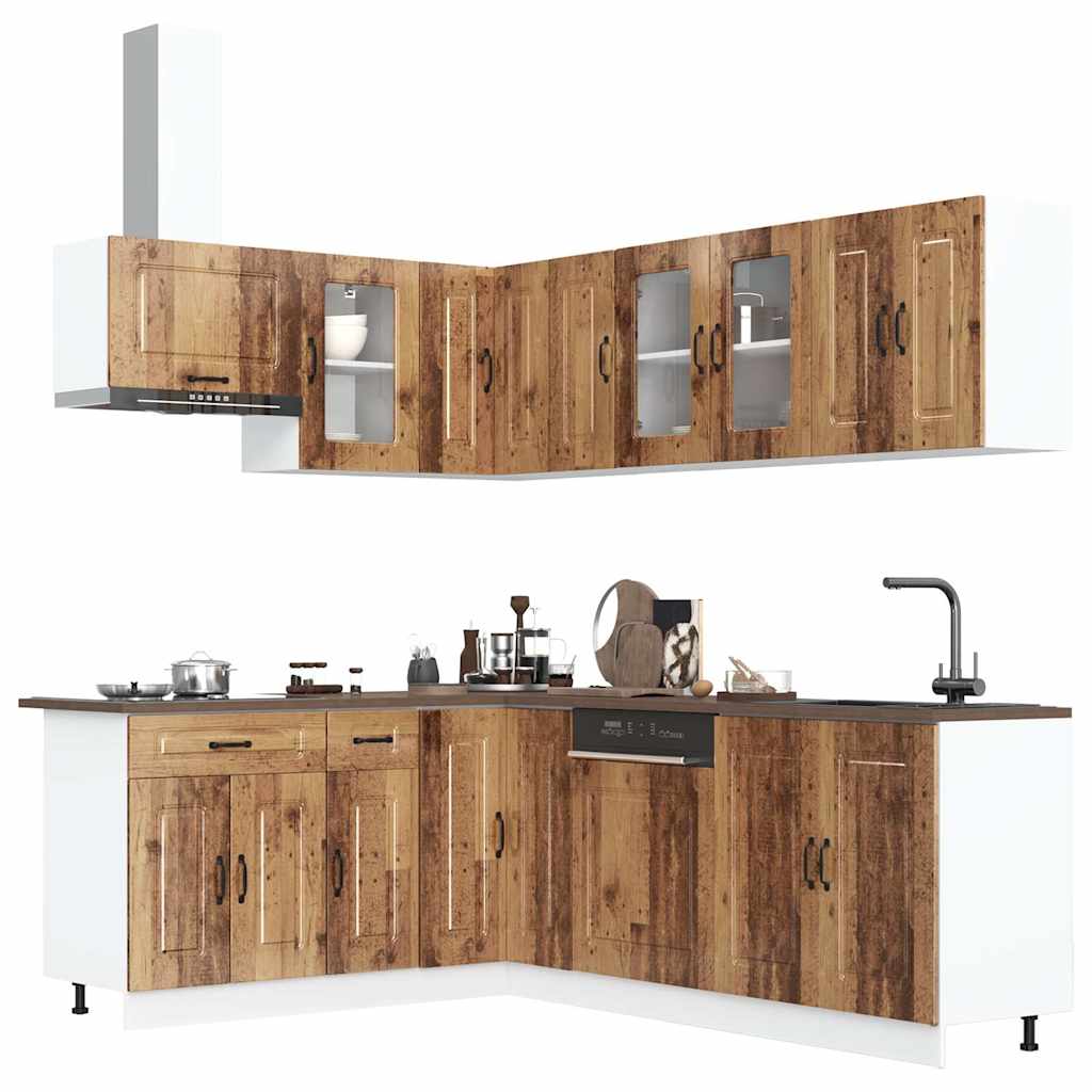 Set Mobili Da Cucina 11 Pz Kalmar Legno Vecchio In Truciolato
