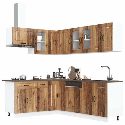 Set Mobili Da Cucina 11 Pz Kalmar Legno Vecchio In Truciolato