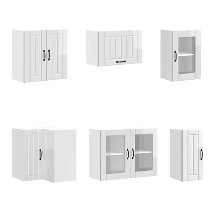 Set Mobili Da Cucina 11 Pz Lucca Bianchi Lucido In Truciolato