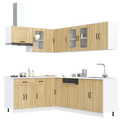 Set Mobili Da Cucina 11 Pz Lucca Neri Legno Multistrato