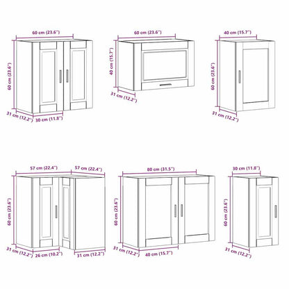 Set Mobili Da Cucina 11 Pz Porto Bianchi Legno Multistrato
