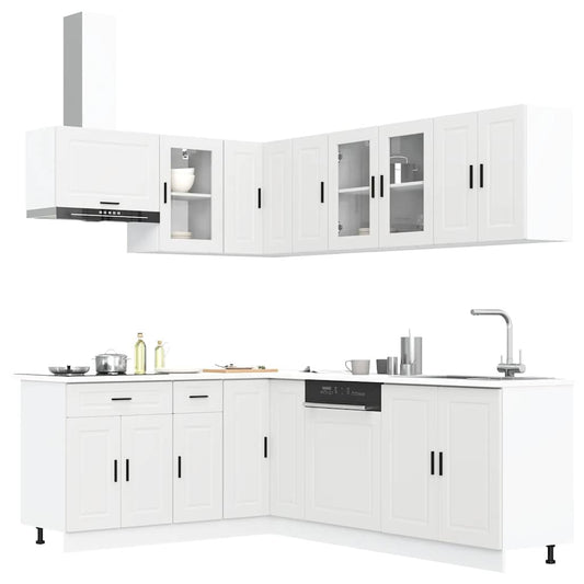 Set Mobili Da Cucina 11 Pz Porto Bianchi Legno Multistrato