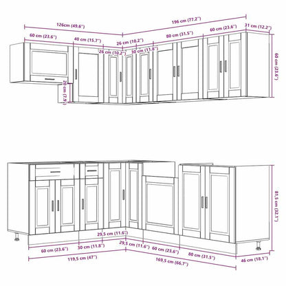 Set Mobili Da Cucina 11 Pz Porto In Truciolato