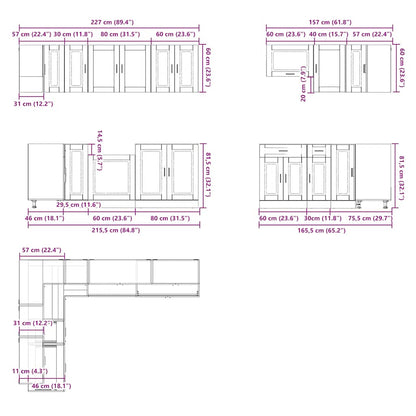 Set Mobili Da Cucina 11 Pz Porto In Truciolato