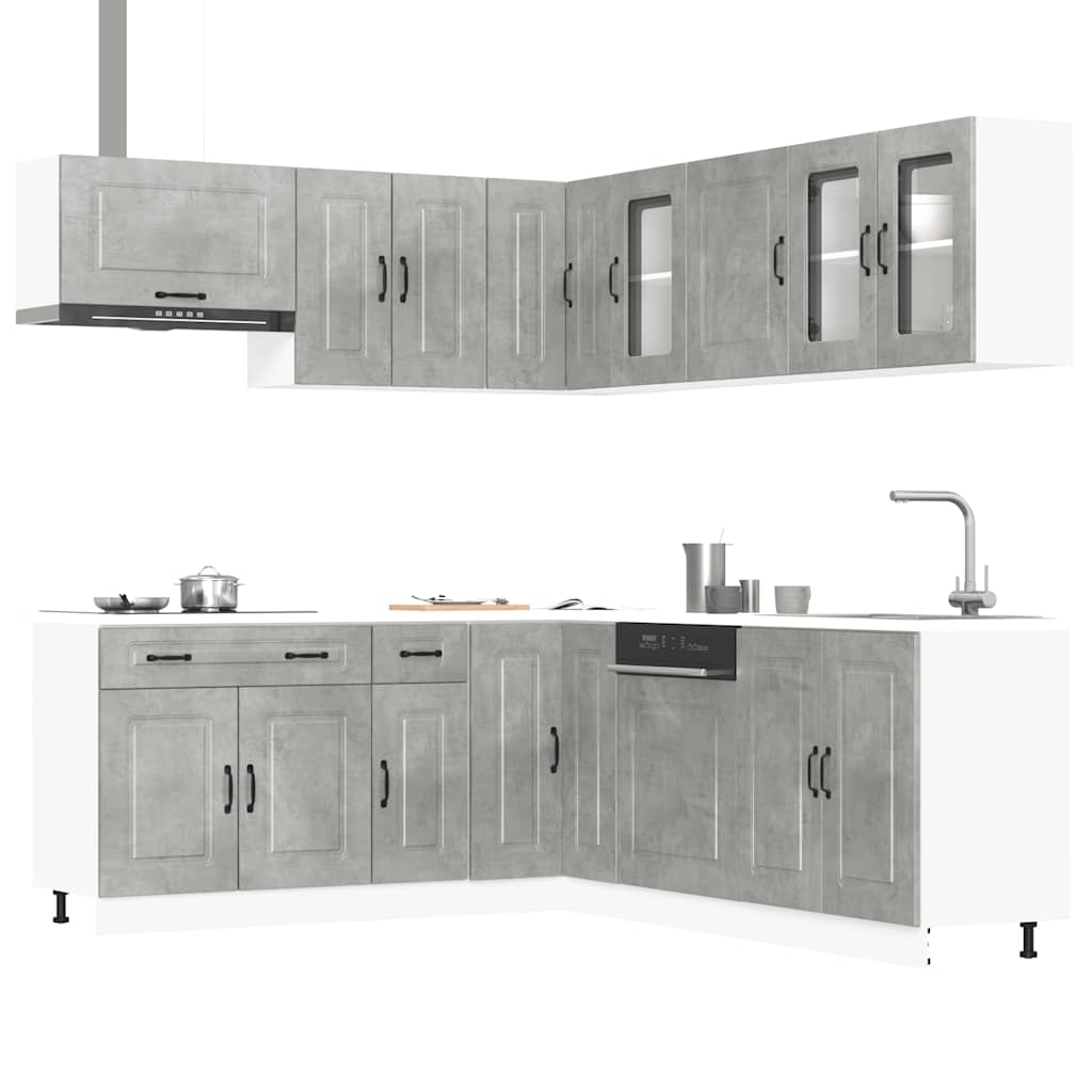 Set Mobili Da Cucina 11 Pz Kalmar Legno Vecchio In Truciolato