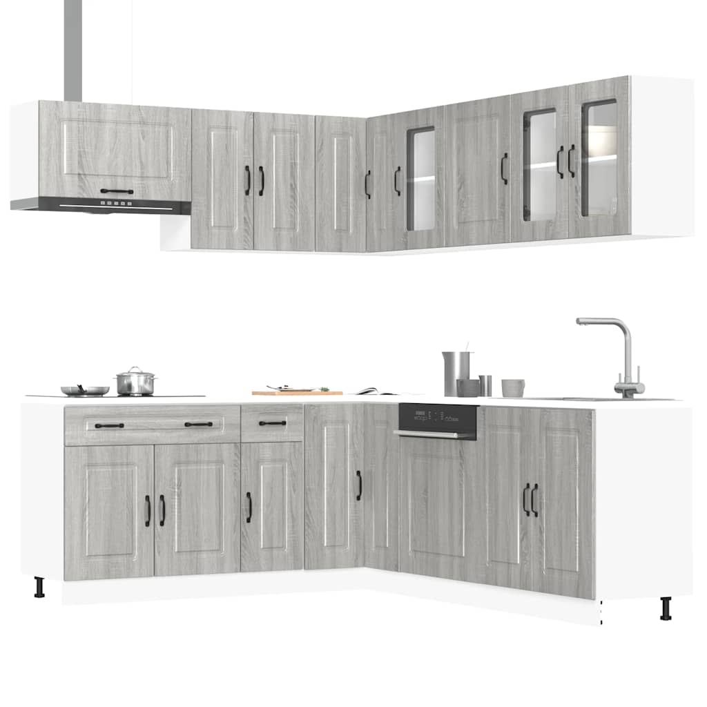 Set Mobili Da Cucina 11 Pz Kalmar Legno Vecchio In Truciolato