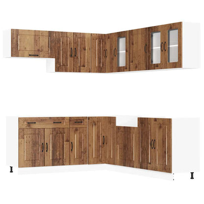Set Mobili Da Cucina 11 Pz Kalmar Legno Vecchio In Truciolato