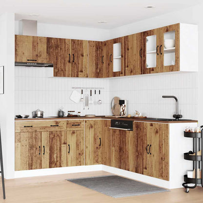 Set Mobili Da Cucina 11 Pz Kalmar Legno Vecchio In Truciolato