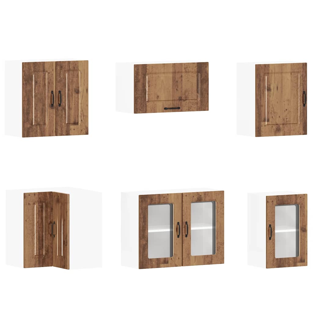 Set Mobili Da Cucina 11 Pz Kalmar Legno Vecchio In Truciolato
