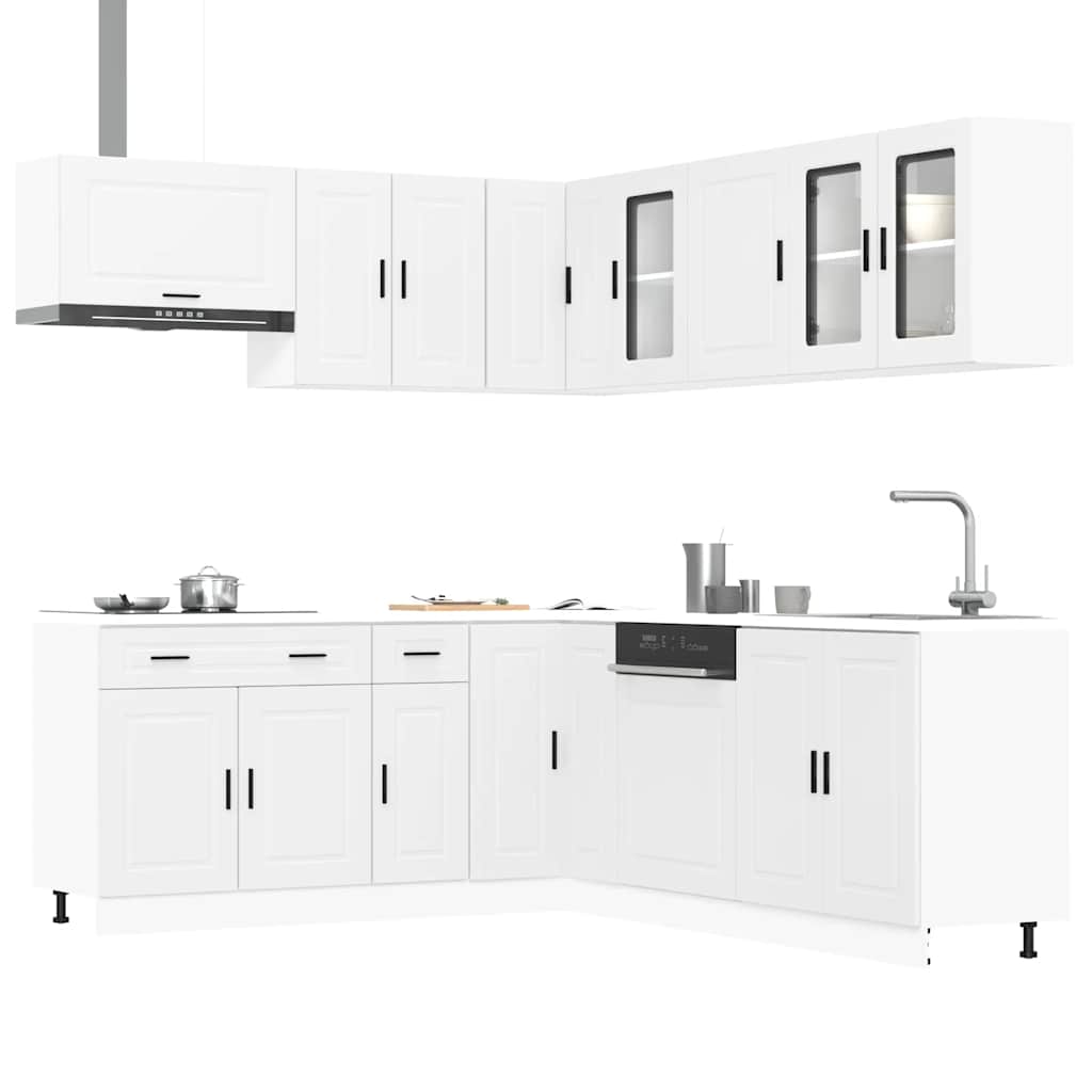 Set Mobili Da Cucina 11 Pz Porto Neri Legno Multistrato