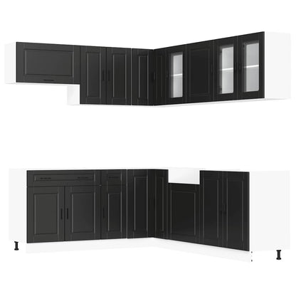 Set Mobili Da Cucina 11 Pz Porto Neri Legno Multistrato