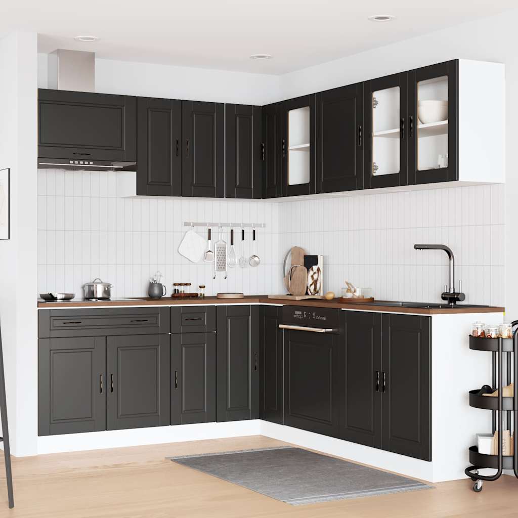 Set Mobili Da Cucina 11 Pz Porto Neri Legno Multistrato