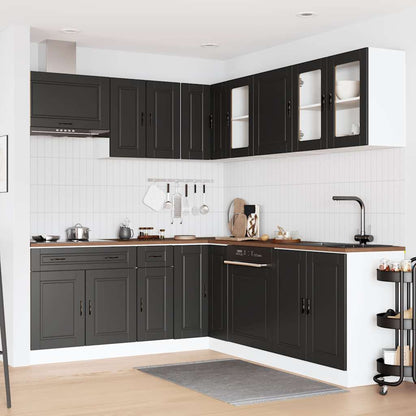 Set Mobili Da Cucina 11 Pz Porto Neri Legno Multistrato