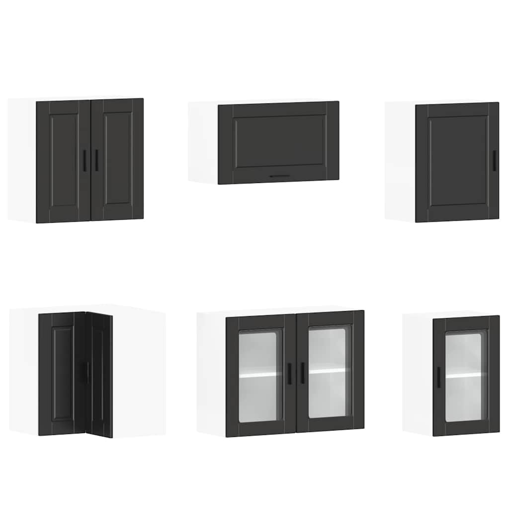 Set Mobili Da Cucina 11 Pz Porto Neri Legno Multistrato