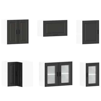 Set Mobili Da Cucina 11 Pz Porto Neri Legno Multistrato