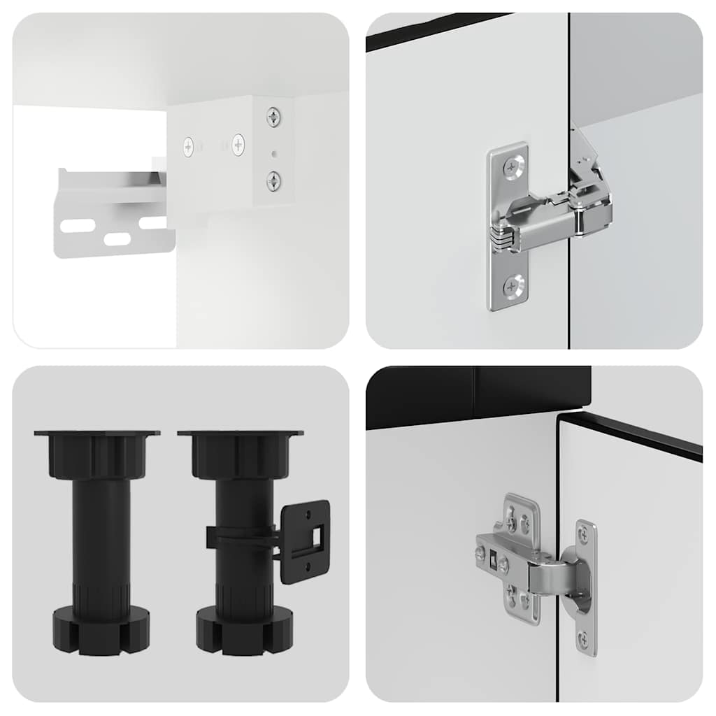 Set Mobili Da Cucina 11 Pz Porto Neri Legno Multistrato
