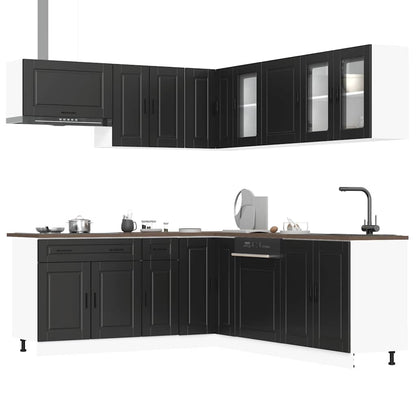 Set Mobili Da Cucina 11 Pz Porto Neri Legno Multistrato