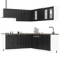 Set Mobili Da Cucina 11 Pz Porto Neri Legno Multistrato