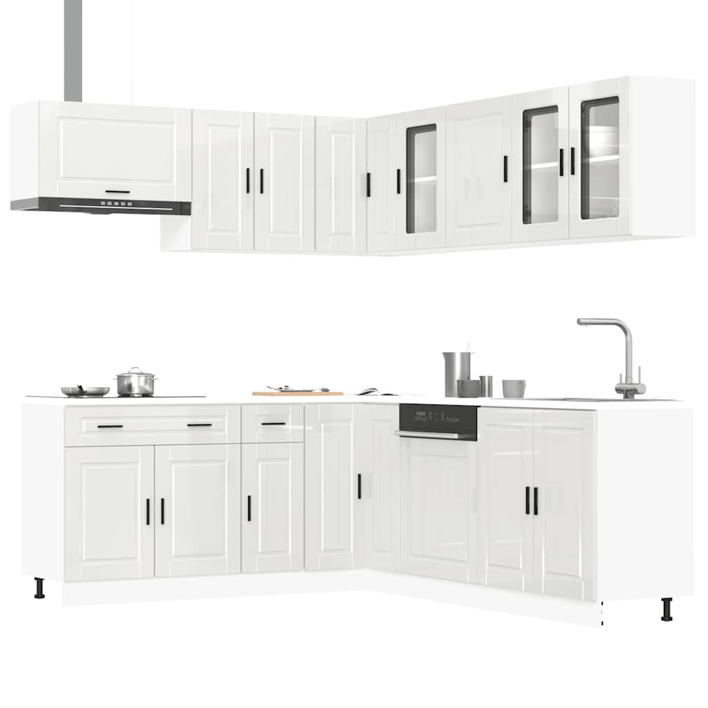 Set Mobili Da Cucina 11 Pz Porto Neri Legno Multistrato
