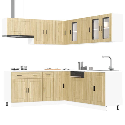 Set Mobili Da Cucina 11 Pz Porto Neri Legno Multistrato